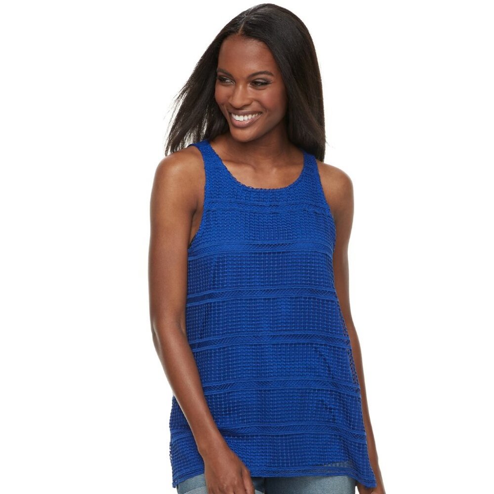 Apt. 9 Crochet Layered Sleeveless Lace Tank Blouse
